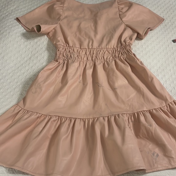 Anthropologie The Somerset Mini Dress faux leather edition blush pink XS - Picture 13 of 13